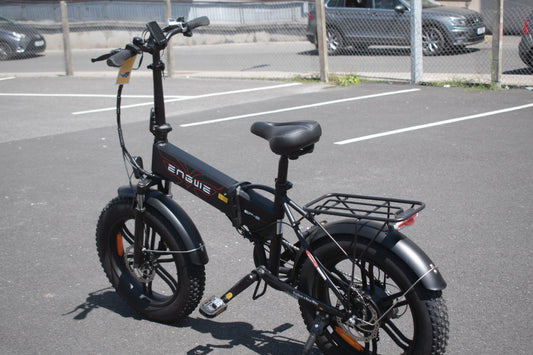 Compact ENGWE EP-2 Boost fat tyre folding e-bike with 20 inch tyres

