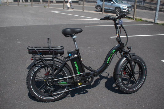 Long-range electric bike with dual battery – side profile
